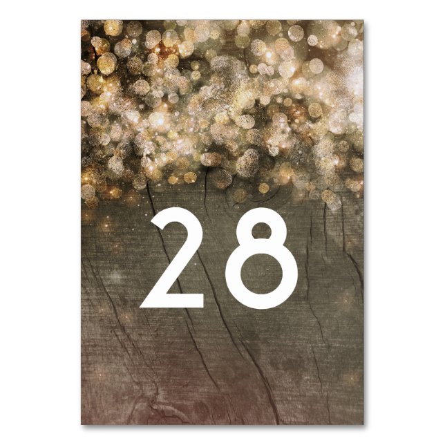 Numéro De Table Parties scintillant d'or illumine Mariage de grang (Par défaut)