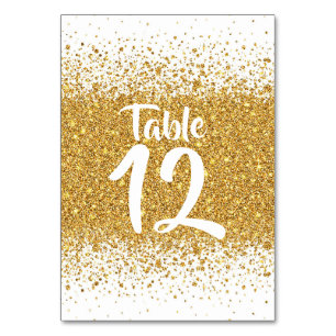 Numéro De Table Parties scintillant d'or pur moderne sur Arrière -