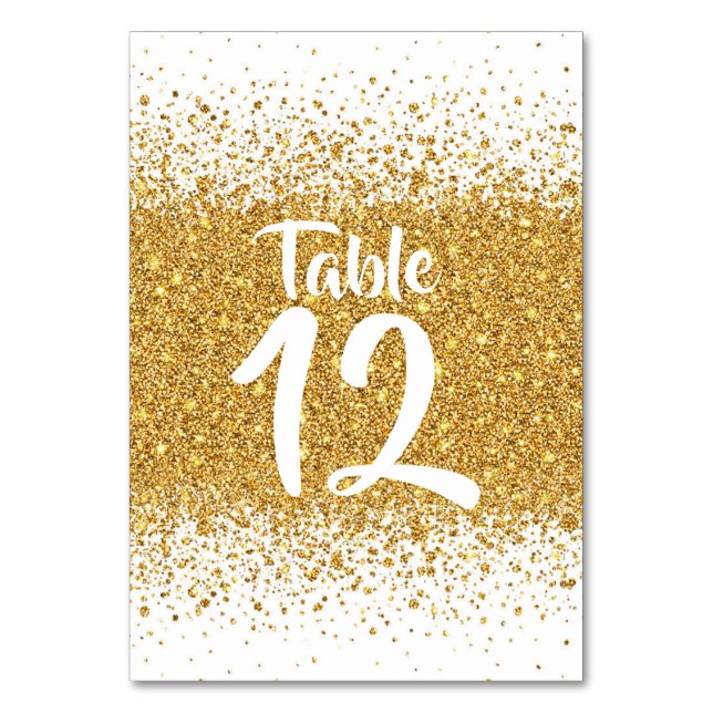Numéro De Table Parties scintillant d'or pur moderne sur Arrière - (Par défaut)