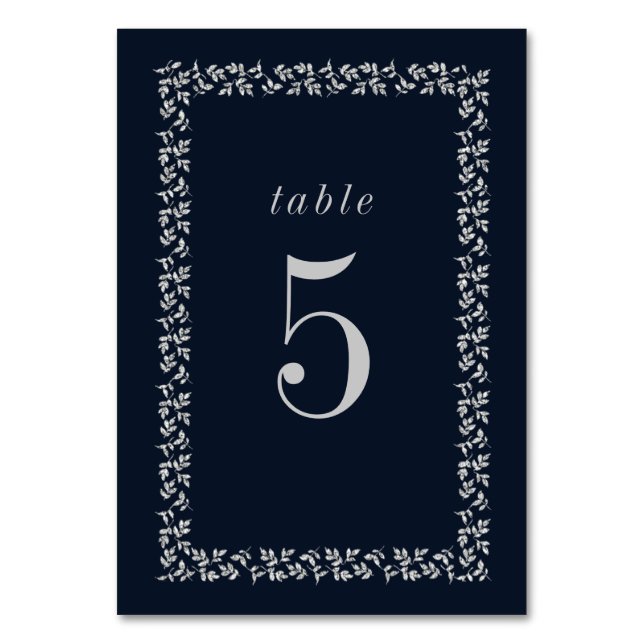 Numéro De Table Parties scintillant en argent bleu marine Cadre bo (Par défaut)