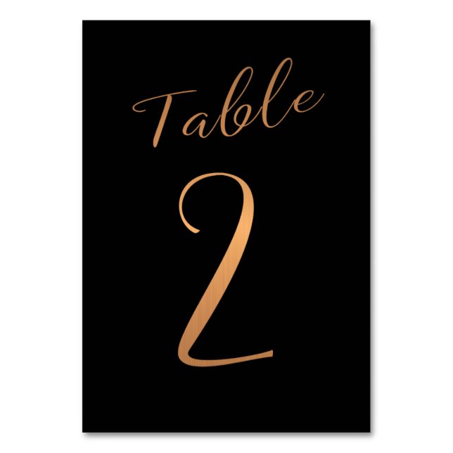 Numéro De Table parties scintillant en cuivre mariage noir élégant (Par défaut)
