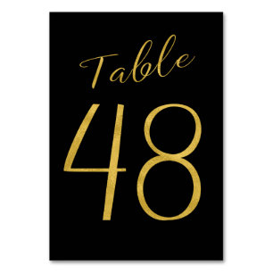 Numéro De Table parties scintillant en or mariage noir élégant num