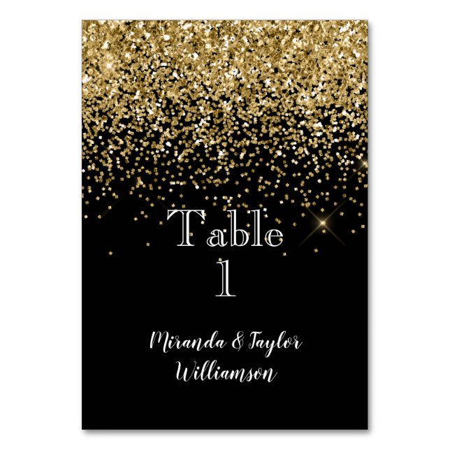 Numéro De Table Parties scintillant en or noir Glam Sparkle (Par défaut)