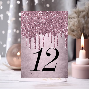 Numéro De Table Parties scintillant Mauve de dérive Dusty Sweet