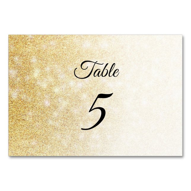 Numéro De Table Parties scintillant Or élégant Moderne Elégant ten (Devant)