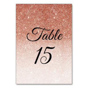Numéro De Table Parties scintillant or rose Faux Foil