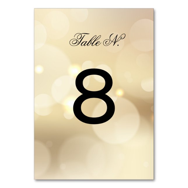 Numéro De Table Parties scintillant or sophistiquée MARIAGE NUMÉRO (Par défaut)