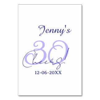 Numéro De Table Pastel félicite 30 ans violet élégant nom da