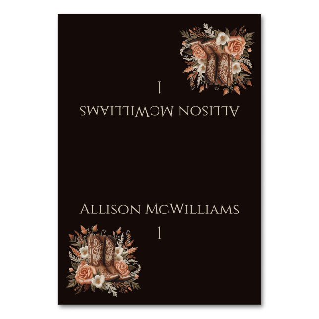 Numéro De Table Pays élégant moderne Occidental- Fleurs (Par défaut)