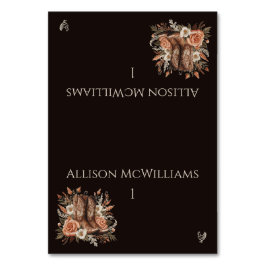 Numéro De Table Pays élégant moderne Ouest- Fleurs-Volailles