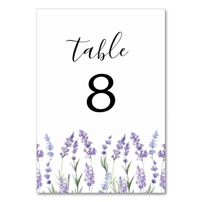Numéro De Table Pays Lavande | MARIAGE (Par défaut)