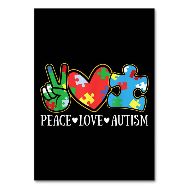 Numéro De Table Peace Love Autism Puzzle Sensibilisation sur l'aut (Par défaut)