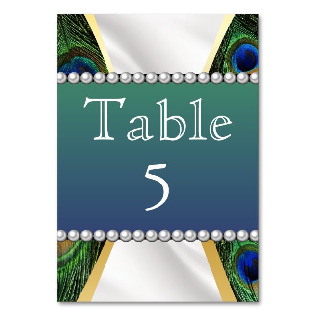 Numéro De Table Peacock avec Drapery Gold Silver (Par défaut)