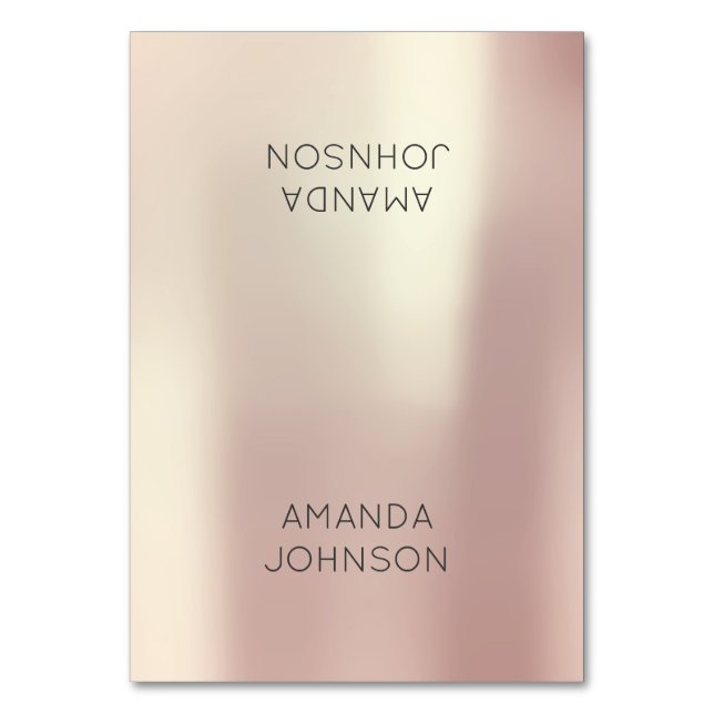 Numéro De Table Pearly Blush Peach Pink Gold Nom personnalisé (Par défaut)