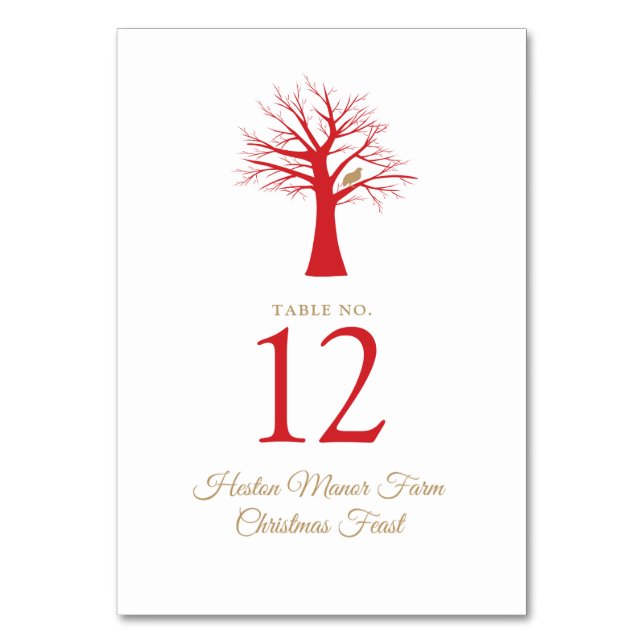 Numéro De Table Perdrix de Noël dans un arbre Noël (Par défaut)