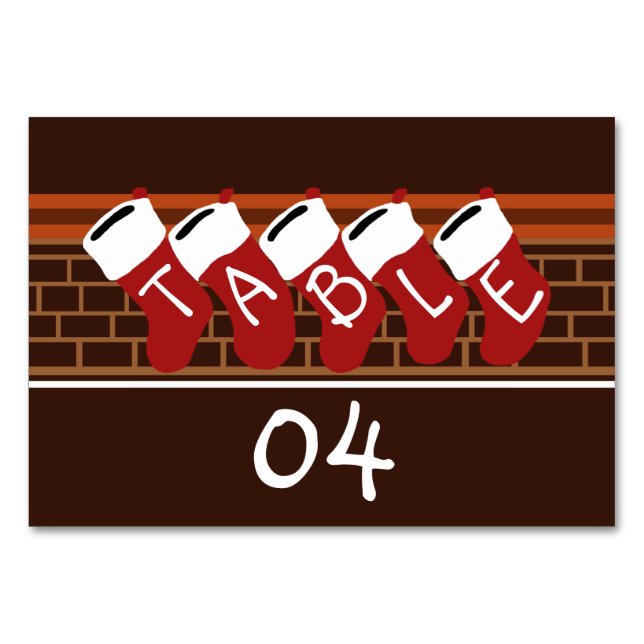 Numéro De Table Père Noël Christmas Stockings Numéro de tableau (Devant)