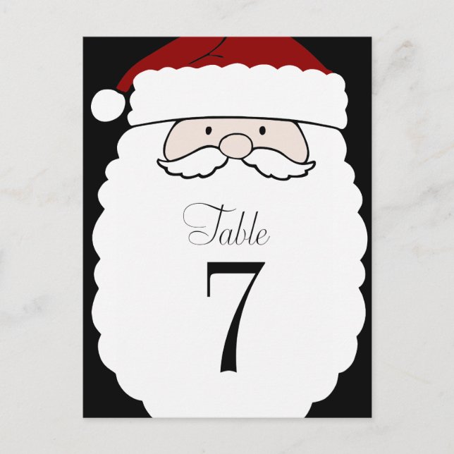 Numéro de table Père Noël simple (Devant)