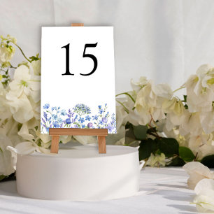 Numéro De Table Périwinkle Fleur sauvage Mariage Floral