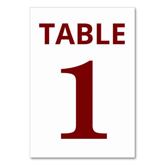 NUMÉRO DE TABLE PERSONNALISÉ (Par défaut)