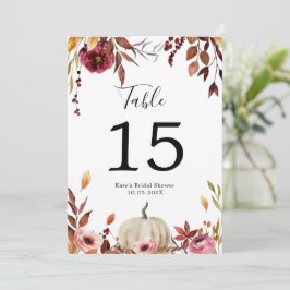 Numéro de table personnalisé du Citrouille d'autom