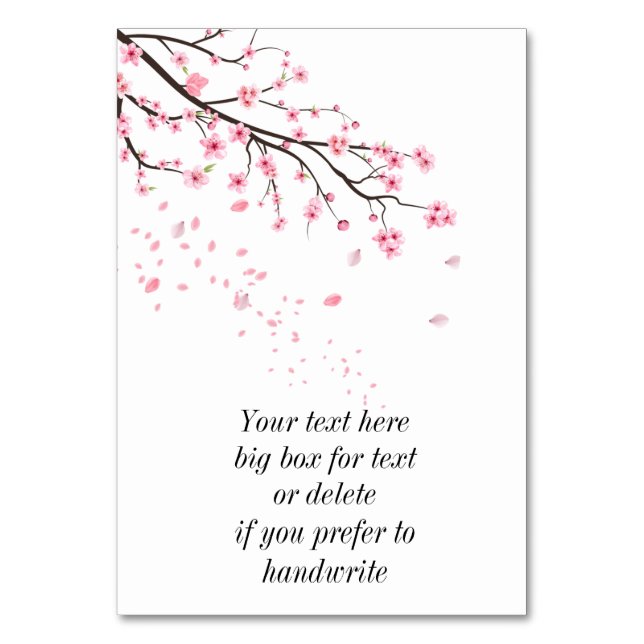 Numéro De Table pétales de fleurs de cerisier tombant (Par défaut)