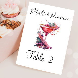 Numéro De Table Pétales & Procuco Fête des mariées rose