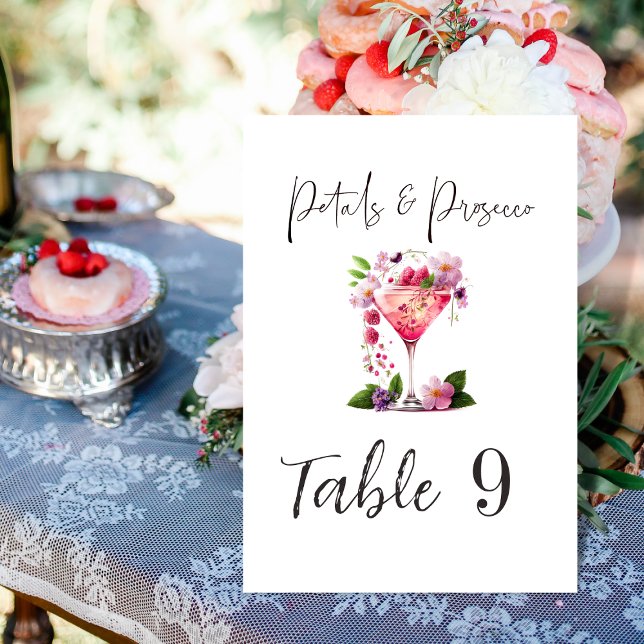 Numéro De Table Pétales & Procuco Fête des mariées rose (Créateur téléchargé)
