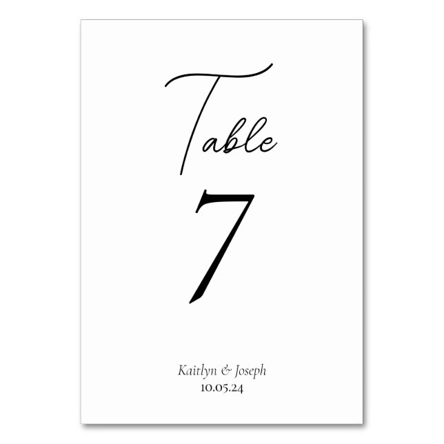 Numéro De Table Photo Collage Mariage de script moderne (Par défaut)