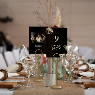 Numéro De Table Photo Mariage simple Black and Gold Elegant
