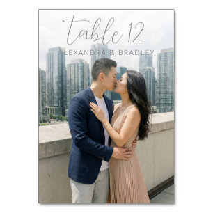 Numéro De Table Photo Urbaine Navy Romantique