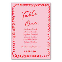 pink and red hand drawn heart whimsical wedding