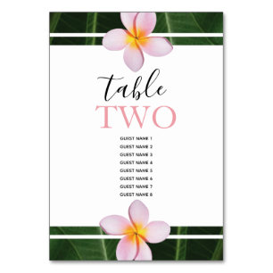 Numéro De Table Pink Frangipani Plumeria Mariages