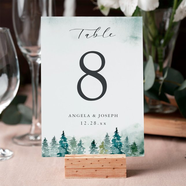 Numéro De Table Pins d'hiver | Mariage personnalisé (Créateur téléchargé)