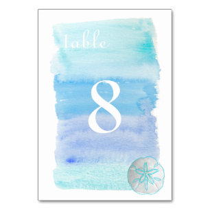 Numéro De Table PixDezines Aquarelle /Plage N° de tableau