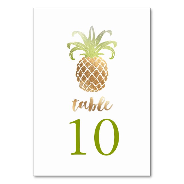 Numéro De Table PixDezines Faux Ananas Or/Cartes de table (Par défaut)