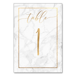 Numéro De Table PixDezines Faux Gold/Table No 1+/Marble