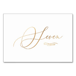 Numéro De Table PixDezines Faux Or Calligraphie Romantique Sept 7