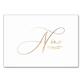 Numéro De Table PixDezines Faux or romantique calligraphie Neuf 9