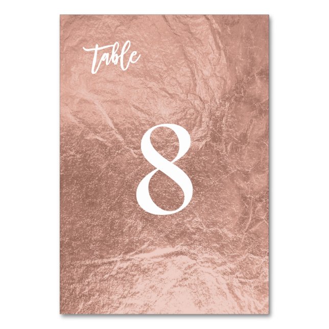 Numéro De Table PixDezines Faux Rose Gold/Table No. (Dos)