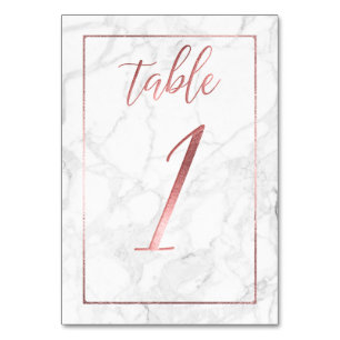 Numéro De Table PixDezines Faux Rose Gold/Table No 1+/Marble