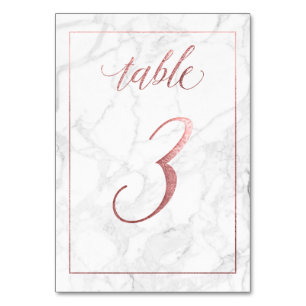 Numéro De Table PixDezines Faux Rose Gold/Table No 1+/Marble
