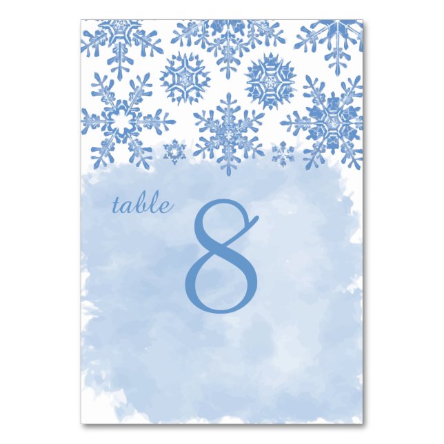 Numéro De Table PixDezines flocons de neige/polices bleu placide/d (Par défaut)
