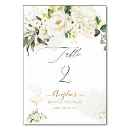 Numéro De Table PixDezines H2 Albâtre Roses Hydrangée