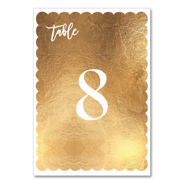 Numéro De Table PixDezines Scallop Faux Gold/Antique/Table No. (Par défaut)