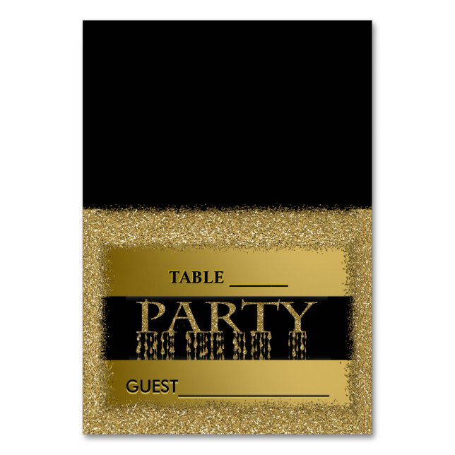 Numéro De Table Placer les flux de Parties scintillant Gold Card (Par défaut)