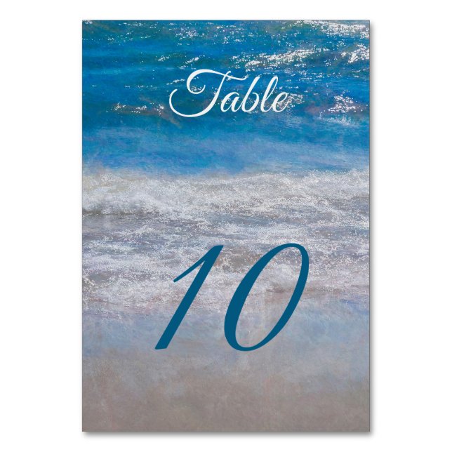 Numéro De Table Plage Blue Tropical Ocean Waves (Par défaut)