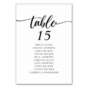 Numéro De Table Plan de table à l'écriture élégante