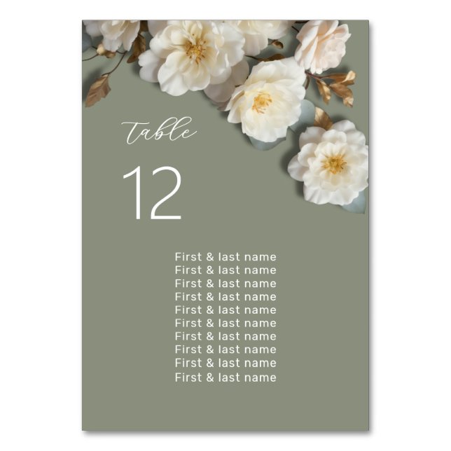 Numéro De Table Plan de table de mariage aux fleurs 3D (Par défaut)