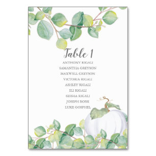 Numéro De Table Plan de table de Mariage Citrouille aquarelle