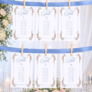Numéro De Table Plan de table de mariage élégant aux fleurs sauvag